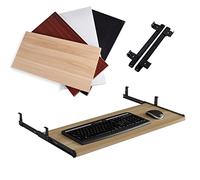 Adjustable Wooden Keyboard Tray with Glide Rail 4 Colors Pull Out Der Under Desk Supports 55 lbs Perfect for Home Office & Space Saving Soluts.