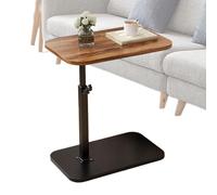 Adjustable Wooden Laptop Desk Stand 360° Rotating Space-Saving for TV & Computer Compact Home Office Furniture Height 17.7-31.5 Inch Perfect for Bedroom or Workspace