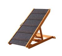 Adjustable Wooden Pet Ramp Stairs, 6-Level Foldable Pet Ramp with Non-Slip Carpet, Heavy-Duty Pine Pet Steps for Small Dogs & Cats, Bed/Couch/Sofa Access(Stripe A)
