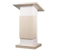 Adjustable Wooden Podium with Wheels, Slanted Mobile Presentation Lectern for Churches and Teaching, Versatile Reading Stand with Easy Move Design