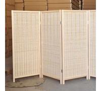 Adjustable Wooden Room Divider Screen 5 Panel (H 150cm/4.9ft) - Extra Long Folding Temporary Partition Walls for Pet Separation Home & Office Use 60-200 CM Tall