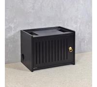 Adjustable Wooden Router Sto Box with Ventilated Design Cable ment and Power Socket Concealment Black WiFi Router nizer for Home and Office