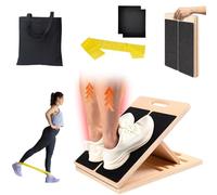 Adjustable Wooden Slant Board for Calf Stretching & Hamstring Flexibility-Professional Incline Balance Board,Calf Stretcher for Home Gym,Squats,Mobility&Rehab+2 Sand Papers,Carry Bag & Mini Loop Band