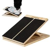 Adjustable Wooden Slant Board for Calf Stretching & Mobility,Portable 5-Angle Stretch Board with Non-Slip Base,for Ankle, Heel & Knee Support