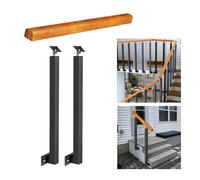 Adjustable Wooden Stair Railing ils for Indoor & Outdoor Steps, Fits 1-3 Steps, 3.1ft/40in Height, Perfect for Concrete & Wooden Stairs, Transitional Design