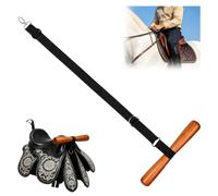 Adjustable Wooden T Shaped Saddle Holder Portable Hanging Saddle Rack | English & Western Horse Saddles, Adjustable Wall Horse Holder for Stable, Trailer, Barn and Horse Shows (Black)
