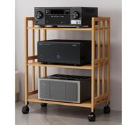 Adjustable Wooden TV & o Stand 88cm Height x 55cm Width 3-Level Sto Solut for Living Room & Office Ele Entertainment Center Fur.