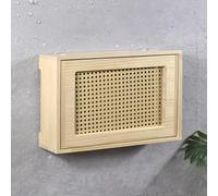 Adjustable Wooden Wall Modem Rack Breathable Wicker WiFi Sto Shelf Conceal Router & nize Cables Cact 49x9x32cm for Home & Office