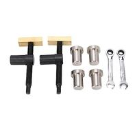 Adjustable Woodworking Desktop Clip Set, Stainless Steel and Brass Workbench Fast Fixed Clamp Fixture Tool with 2 Vise, 2 Wrench, 4 Bench Dog for DIY Woodworking, Milling, Cutting (20mm)