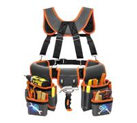 Adjustable Work Belt with Storage Compartment for Gardening and Electrical Maintenance Tool Organization Bag Tool Carriers with Tape Measure Slot