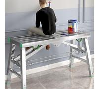 Adjustable Work Platform with 400 kg Duty Rating, Portable Multipurpose Folding Scaffolding Work Platform Scaffold Tower Ladder Stool Bench Adjustable Height, Carbon Steel Structure,200cm/6.5ft