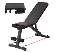 Adjustable Workout Bench, with 7-Position Back Incline, 200KG/440LBS Foldable Strength Training & Utility Weight Bench for Home Gym, Includes Resistance Bands & Heavy-Duty Steel Frame for Compact Pres