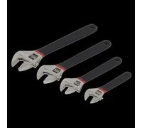 Adjustable Wrench Set 4pc Ni-Fe Finish