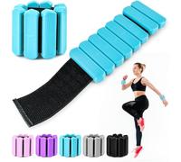 Adjustable Wrist & Ankle Weights Set (1Lb Each) for Women & Men - Perfect for Home Gym, Walking, Running, Pilates, Yoga & Strength Training (Blue)