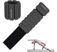 Adjustable Wrist & Ankle Weights - Set of 2, Wearable Wrist & Ankle Weights Bracelet for Yoga, Dance, Barre, Pilates, Cardio, Aerobics, Walking (Black, 2Lb*2)