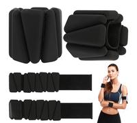 Adjustable Wrist Weights Ankle Weights Set Weighted Bracelet Weighted Wristbands Set of 2 Leg Weights for Jogging Yoga Aerobics Pilates, Total 2 lbs (Black)