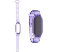 Adjustable Wristband for Plaud NotePin Voice Recorder TPU Integrated Housing Case Comfort Lightweight Wearable Replacement Strap Bracelet (Translucent Purple)