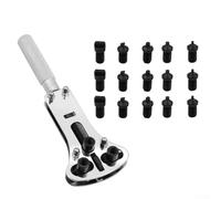 Adjustable Wristwatch Case Opener with 15-Piece Claw Set for Watch Back Remover Tool, Silver Metal Three-Claw Screw Back Wrench for Repairing Watches up to