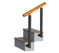 Adjustable Wrought Iron for Outdoor Steps - 2 to 3 Step Stair Railing 95cm/3.1ft Height Ideal for Garden Porch Concrete & Wooden Steps Transitional Design