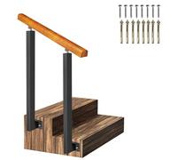 Adjustable Wrought Iron Hand Rail for Outdoor StepsFits 2 or 3 Steps, Side Mount Safety Grab Rail, 85cm Height, 130cm LengthIdeal for Secure Support