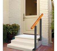 Adjustable Wrought Iron Handrail for 23 Steps Metal SideMount Railing for Front Porch Perfect for Concrete or Wooden Stairs Outdoor Safety & Support Solution