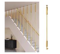 Adjustable Wrought Iron Stair Spindles - Black White Gold Balusters 95in Modern Deck Safety Spindles for Attic/Corridor 0°-270° Prevent Falls (Gold 1 pc 6.5 ft)