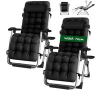 Adjustable Zero Gravity Folding Recliner Garden Lounger Chair with Cup Holder for Patio, Terrace, Beach, Pool
