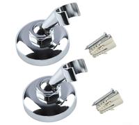 Adjustable Zinc Alloy Shower Head Holder Wall Bracket for Handheld Shower with Mounting Screws, Double Hole Installation Design, Space Saving Bathroom Solution(2pcs)