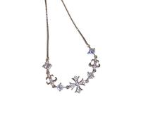 Adjustable Zircon Cross Bracelet, Dainty Gold Cross Bracelet, Elegant Jewelry Gifts for Women (A-Silver)