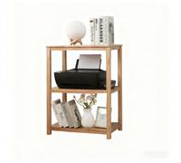 Adjustable3TierPrinterStandSolidWoodRollingCartwithLockingCastersMultiFunctionalHomeOffice&KitchenShelfSturdyPrinterTable(NaturalFinishNoWheels)