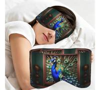 Adjustablebeautiful Peacock Picture Print Sleep Mask,Full Coverage Soft Blindfold,Eye Mask for Travel Office