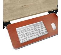 AdjustableKeyboard Tray Retractable Computer Support with 23.9cm Guide Ergonomic Design for Home & Office Brown Finish SpaceSaving Solution