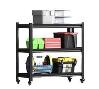 AdjustableSteel Shelves Free Standing Stowith Swivel Castors Perfect for Gas Warehouses & markets (Size: 80x40x80cm)