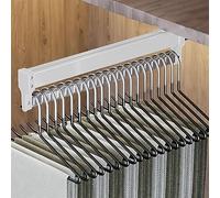 AdjustableWardrobe Hanger SpaceSaving Metal PullOut Rack for Pants & Maps Efficient Closetfor Maximizing Storage Space