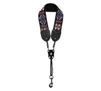 Adjusted Length Saxophone Neck Strap Saxophone Belt Practical Strap Padded(Blue embroidery)