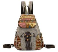 ADKALIV Small Backpack Purse for Women, Hand-woven Sling Bag for Women, Mini Hippie Boho Cute Sling Backpack for Women, Brown Plait, S, Convertible