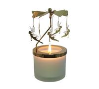 Adkinzim Lavender Scented Rotary Candle Holder,Elegant Spinning Candle Carousel for Valentines Day Gifts Relaxing Ambiance ，Rotating Scented Candles for Mother's Day,Easter,Christmas (Golden Fairy)