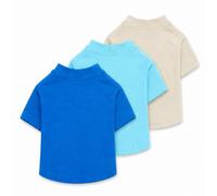 ADKLHX 100% Cotton Blank Dog & Cat T-Shirts, Pack of 3 Solid Colors, Breathable Stretch Pet Shirts, 9 Sizes Teacup Puppy to XXL Cobalt Blue Light Blue Oatmeal XXS