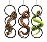 Adkoat 3PCS Snake Climbing Rings for Ball Python - Enrichment Toys for Corn Snake - Reptiletank Cage Decor Habitat Accessories | Terrarium, Bearded Dragon, Chameleon, Iguana, Gecko, Lizard, Parrot