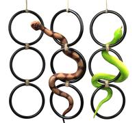 Adkoat 3PCS Snake Climbing Rings for Ball Python - Enrichment Toys for Corn Snake - Reptiletank Cage Decor Habitat Accessories | Terrarium, Bearded Dragon, Chameleon, Iguana, Gecko, Lizard, Parrot