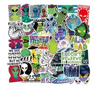 Adkumil 50 PCS Alien Stickers Cool Alien Creature Accessories Vinyl Waterproof Stickers for Kids Teens Adults Water Bottle Laptop Suitcase Luggage Skateboard Decorations
