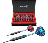 ADKX Steel Tip Darts 12 Pack Set with Nonslip Iron Barrel Aluminum Dart Shafts and Flights + Darts Sharpener + an Gift Box (Darts-G)