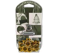 ADL Brass Eyelet Ring Kits Blister Packs for Camping Tents Sails Awnings - Tools Included (Nickel Plated Brass, 11.1mm (25pcs))