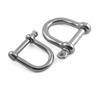 ADL M5 A4 316 Stainless Steel Wide D Shackle with Screw Pin Rigging Lock (Pack of 2)