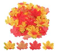 ADLABLD 200Pcs Artificial Fall Leaves for Home Decor, 2.7 * 3.1Inch Mixed Colored Maple Leaves for Fall Wedding, Halloween Party, Thanksgiving, Autumn Table, Crafts Decor