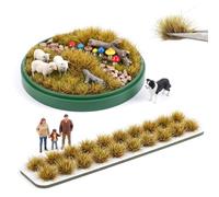 ADLABLD 32Pcs Static Grass Bushy Tufts Lowland Shrubs Model Kit, Tuft Terrain Models Kit for Train Landscape Railroad Scenery Sand Layout Model Miniature Bases and Dioramas
