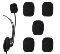 ADLABLD 5Pcs Lapel Microphone Windscreen, Headset Microphone Covers Foam, Mini Foam Cover for Variety of Headset Microphone, Tough Sponge Material, Noise Reduction, Black