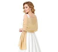 ADLABLD Chiffon Shawls and Wraps for Evening Dresses Soft Scarf Elegant Wedding Shawl Wraps Bridal Scarve for Women (Champagne)