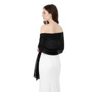 ADLABLD Chiffon Shawls and Wraps for Evening Dresses Soft Scarf Elegant Wedding Shawl Wraps Bridal Scarve for Women (Black)