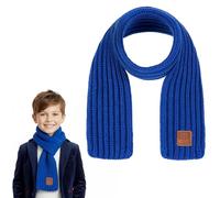 ADLABLD Warm Scarf for Kids, Cute Winter Scarves for Boys & Girls Black Knitting Scarf for Kids Child Winter Neck Warmer (Blue)